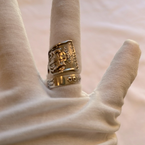 Vintage 925 Silver Spoon Ring with Cross and Crown; Says Cartagena Colombia - Picture 3 of 6